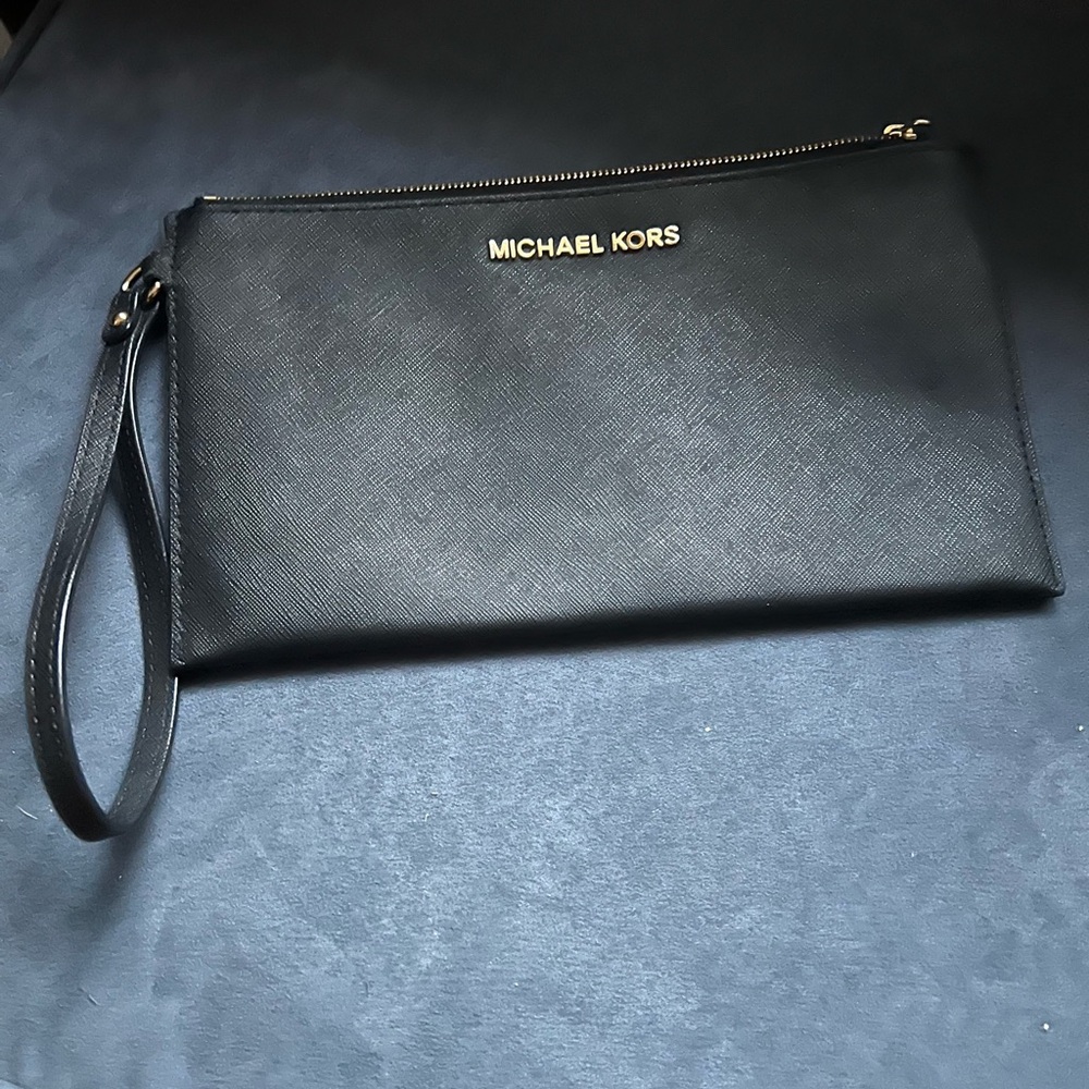 Michael Kors Black Leather Clutch